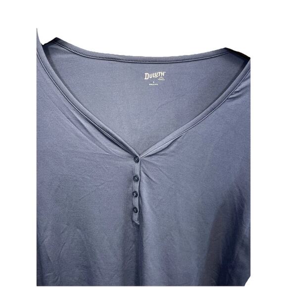 Duluth Trading Women’s Dang Soft Long Sleeve Henley Top Shirt Blue Sz Large New - Picture 3 of 9
